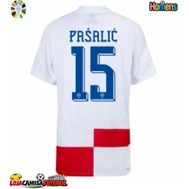 Camisa de Futebol Croácia Mario Pasalic #15 Equipamento Principal Europeu 2024 Manga Curta